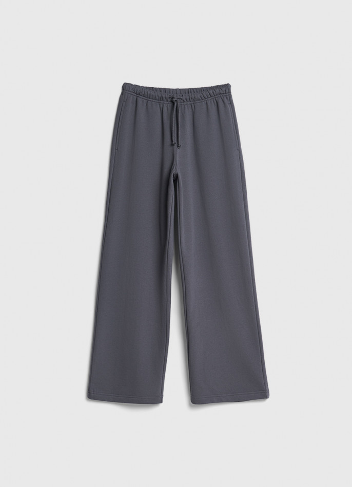 Широкие трикотажные брюки для девочек