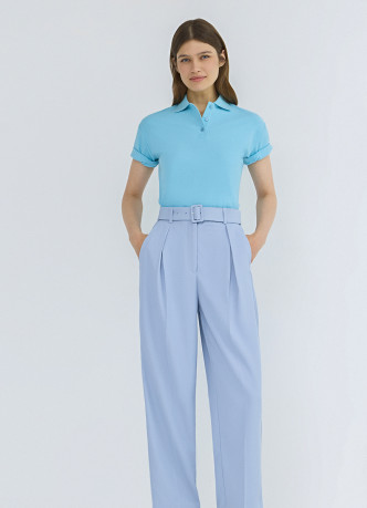 Зауженные брюки с поясом