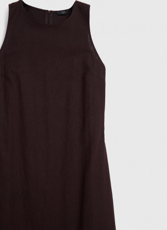 Платье А-силуэта из смесового льна