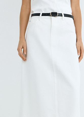 Джинсовая юбка с ремнём