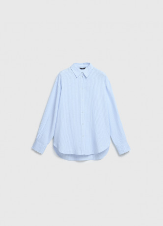 Рубашка в полоску из смесового льна