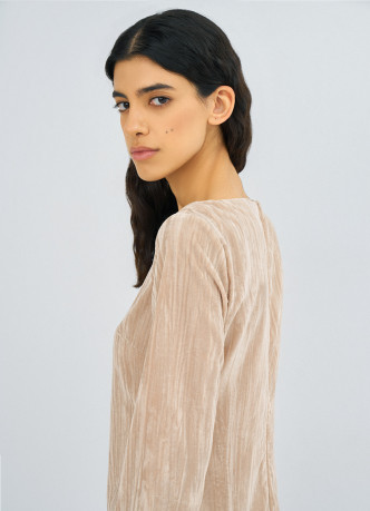 Платье мини из жатого бархата