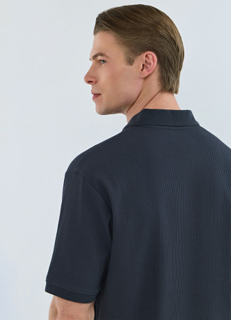 Поло из текстурной хлопковой ткани