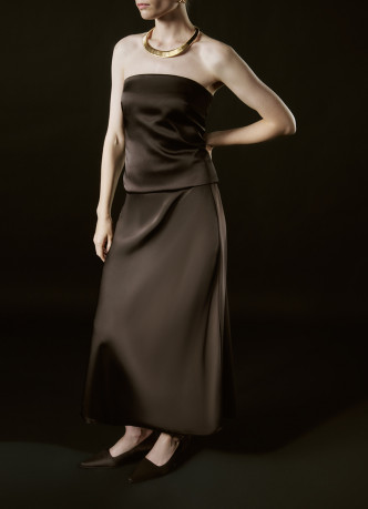 Сатиновая юбка А-силуэта