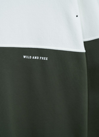 Свитшот колор-блок с надписью