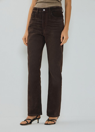 Прямые джинсы с велюровым покрытием