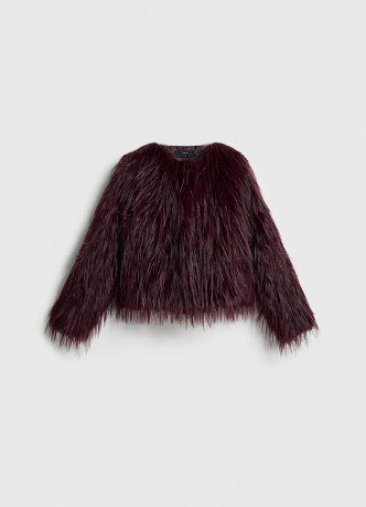 Укороченная шуба из искусственного меха