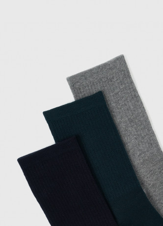 Высокие носки в рубчик с поддержкой стопы, 3 пары