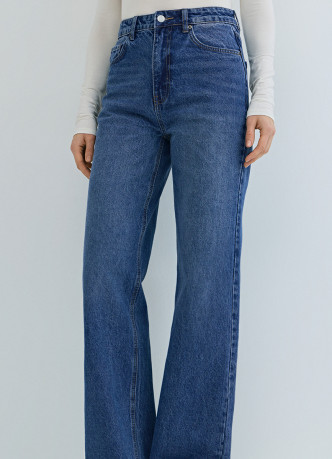 Широкие джинсы с высокой посадкой