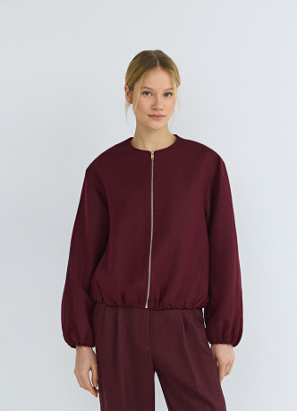 Льняной бомбер на молнии