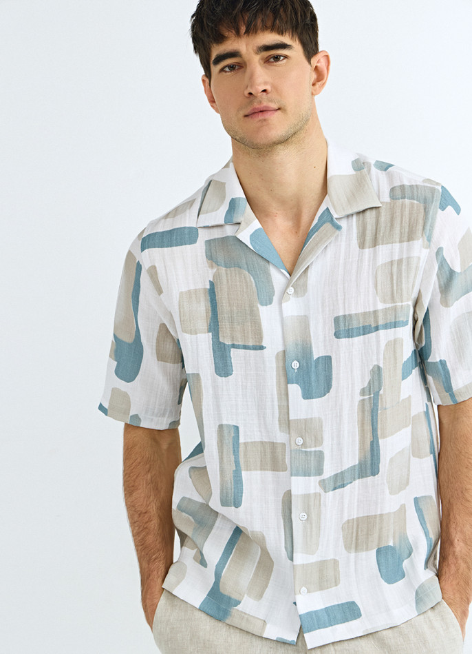 Рубашка из вискозы с принтом