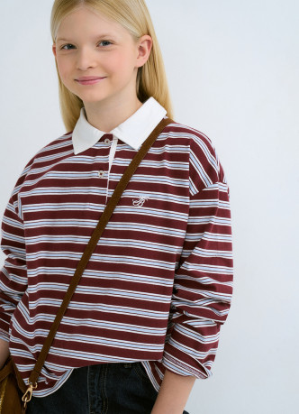 Поло с длинным рукавом для девочек