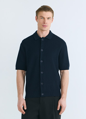 Кардиган из текстурной ткани с коротким рукавом