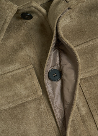 Куртка из искусственной замши с карманами