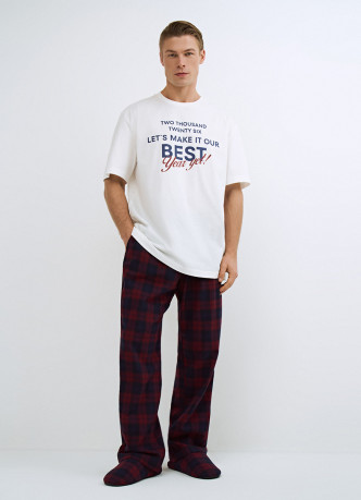 Пижамная футболка с текстовым принтом