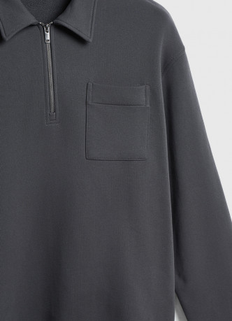 Толстовка с воротником поло на молнии