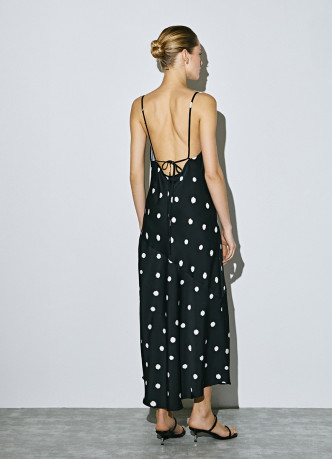 Платье-комбинация в горох