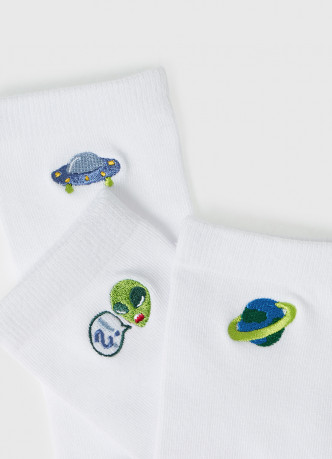 Высокие носки с вышивкой для мальчиков, 3 пары