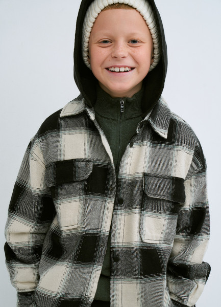 

Куртка-рубашка с капюшоном для мальчиков, Черный