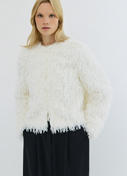 

Укороченный фактурный жакет, Белый