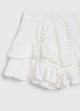Шорты из ткани с жатым эффектом для девочек
