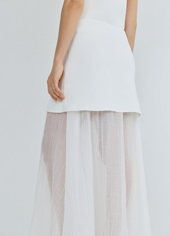 Двуслойная юбка с полупрозрачным подолом