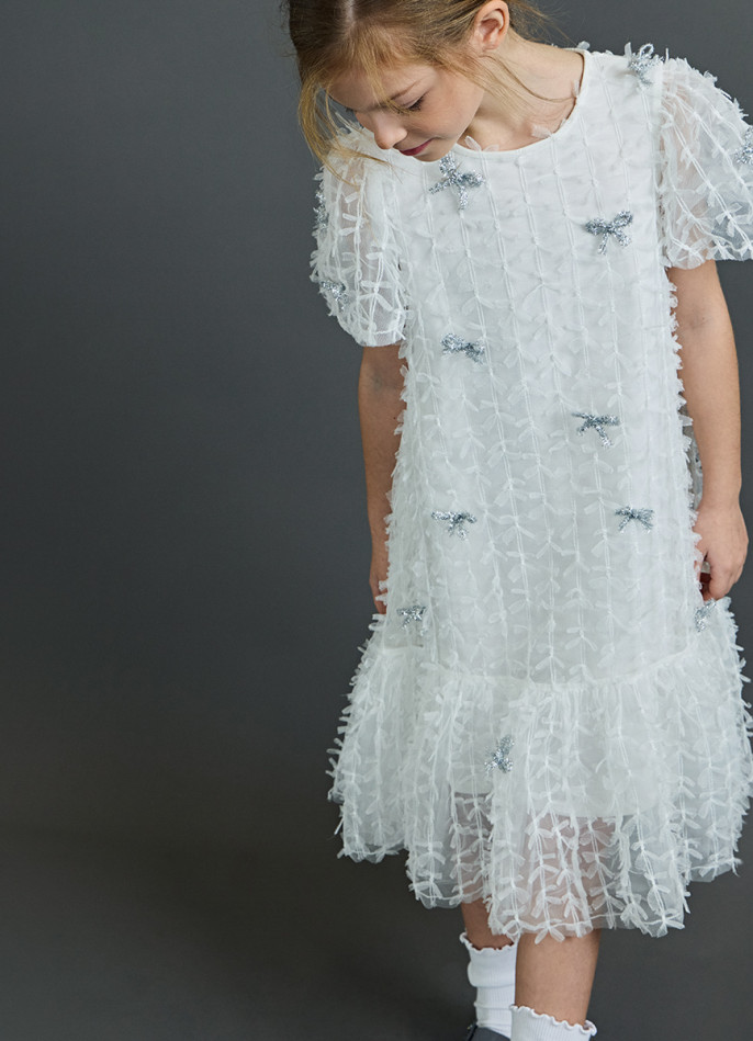 Платье мини с бантиками для девочек