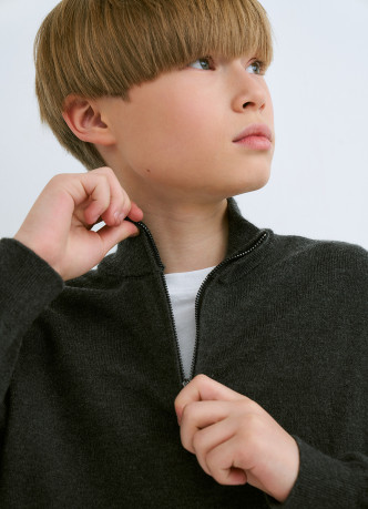 Свитер с воротником на молнии для мальчиков