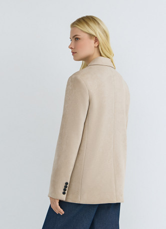 Однобортный жакет из искусственной замши