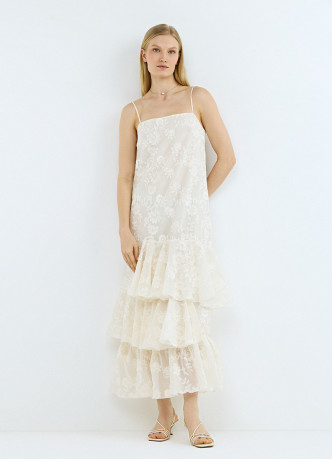 Платье макси с воланами