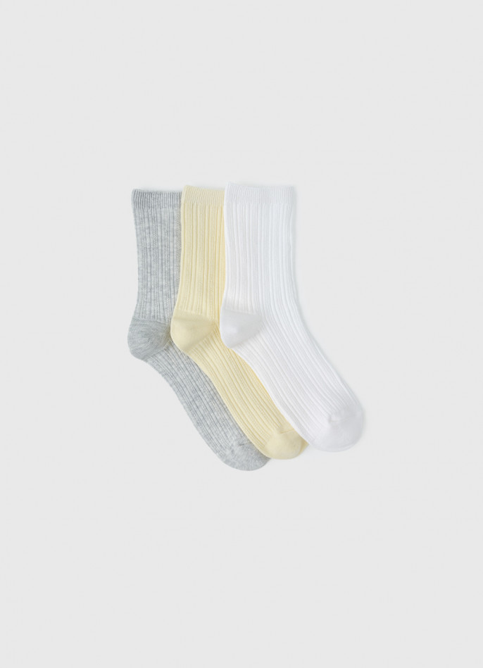 Носки из хлопка пуантель, 3 пары