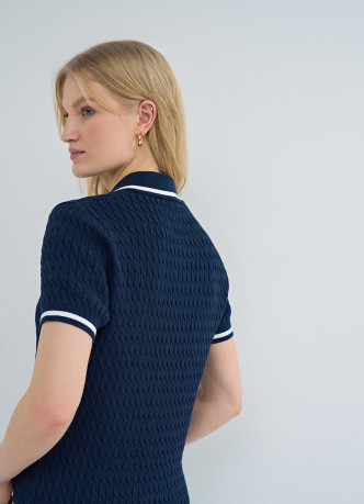 Джемпер поло в рубчик