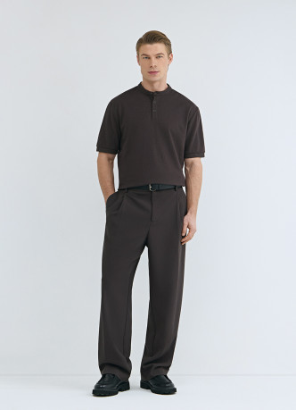 Поло с воротником-стойкой