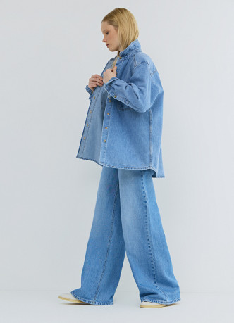 Ультраширокие джинсы с высокой посадкой