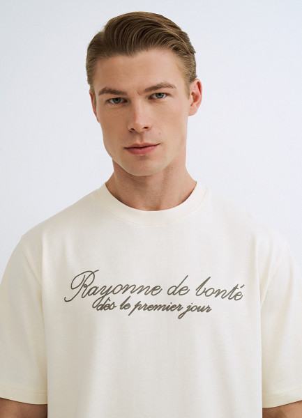 

Футболка с текстовым принтом, Белый