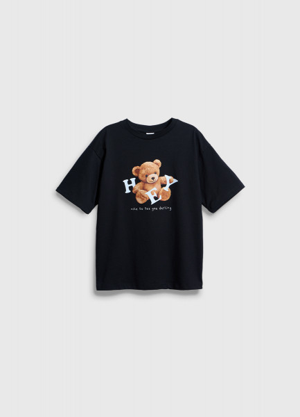 Футболка с принтом для девочек Черный 1199₽