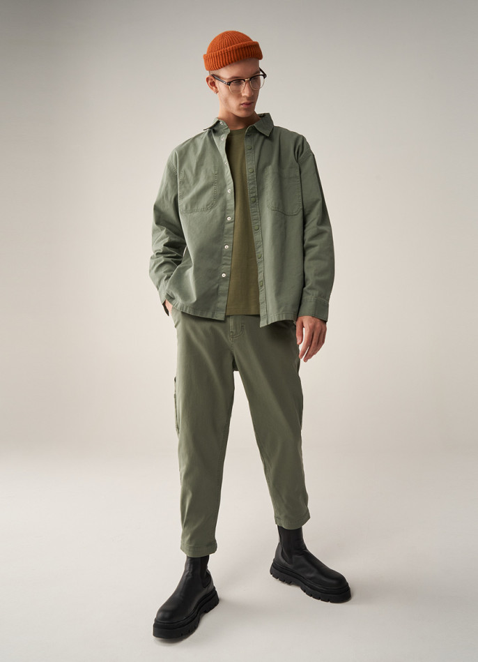 Рубашка Comfort Fit из плотного твила