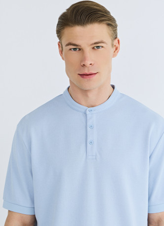 Поло с воротником-стойкой