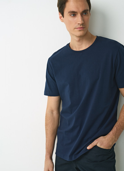 Базовая футболка, Синий O`Stin MT8612O02-68, размер 48