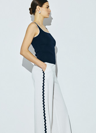 Брюки из хлопка с лампасами