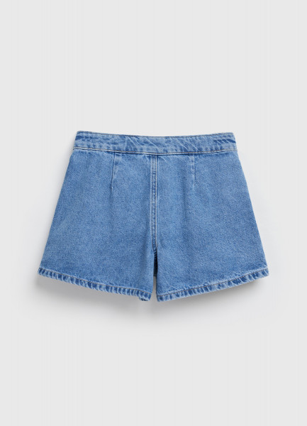 Джинсовая юбка-шорты для девочек, Голубой O`Stin GP4697O02-D5, размер 134 - фото 6