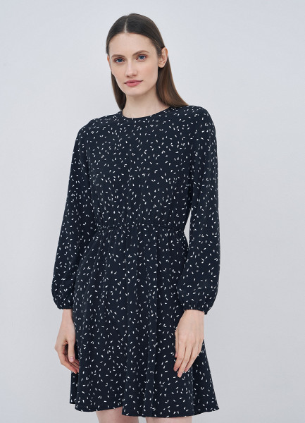 

Платье с резинкой на талии, Серый