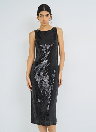 Платье миди с пайетками