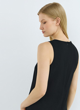 Платье А-силуэта из смесового льна