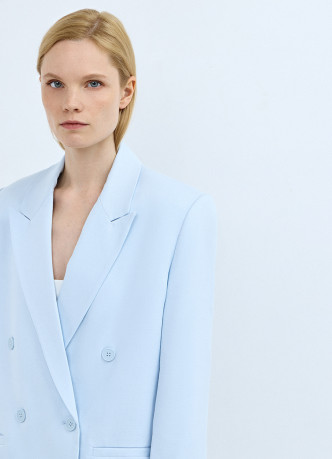 Двубортный льняной жакет