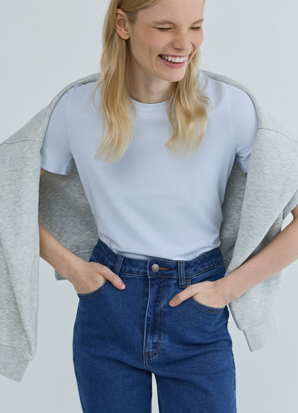 Базовая футболка из хлопка Голубой 799₽