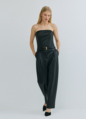 Топ-корсет из искусственной кожи