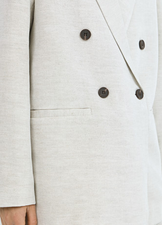 Двубортный жакет из вискозы и льна