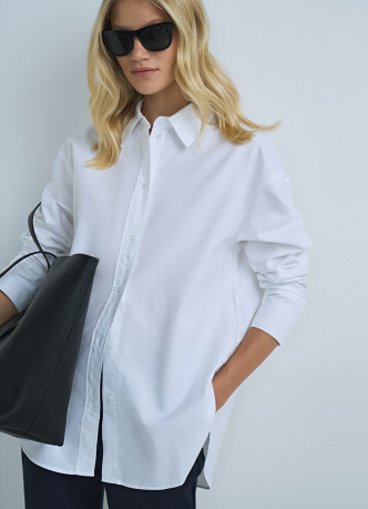 Свободная рубашка из хлопка Оксфорд