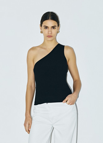 Топ в рубчик на одно плечо